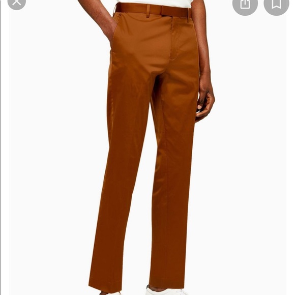 NWT Topman Brown slim fit Sateen Suit pants